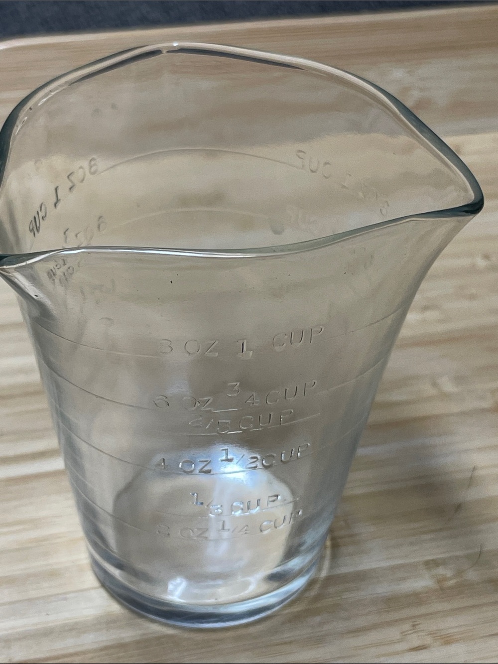 Vintage Federal 3 Spout clear measuring cup